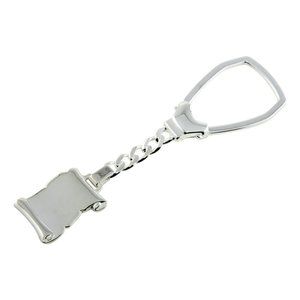 Sterling Silver 925 High Polished Scroll Keychain